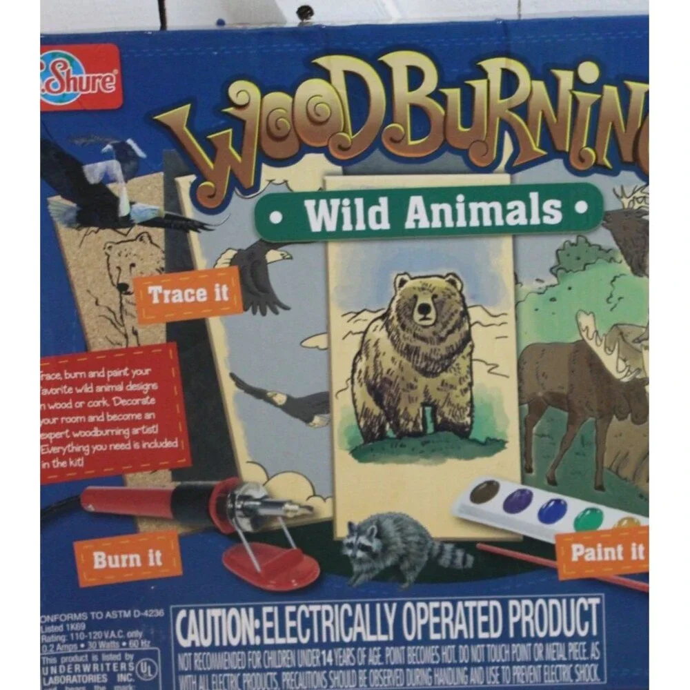 T.S. Shure Wood Burning Wild Animals Kit New 12-16 Yrs